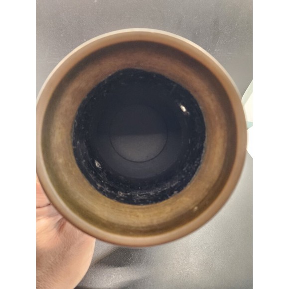 Vintage Heavy Brass Japanese Inlaid Cloisonné Missing 1 Handle Vase Made Japan - Picture 14 of 14